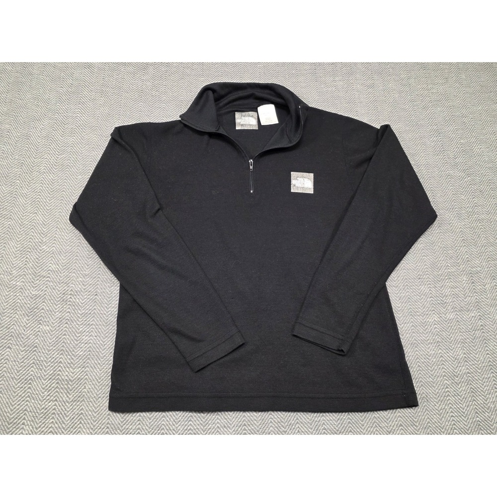 The North Face Womens Small Black Quarter Zip Pullover Fleece Mock Neck Made USA